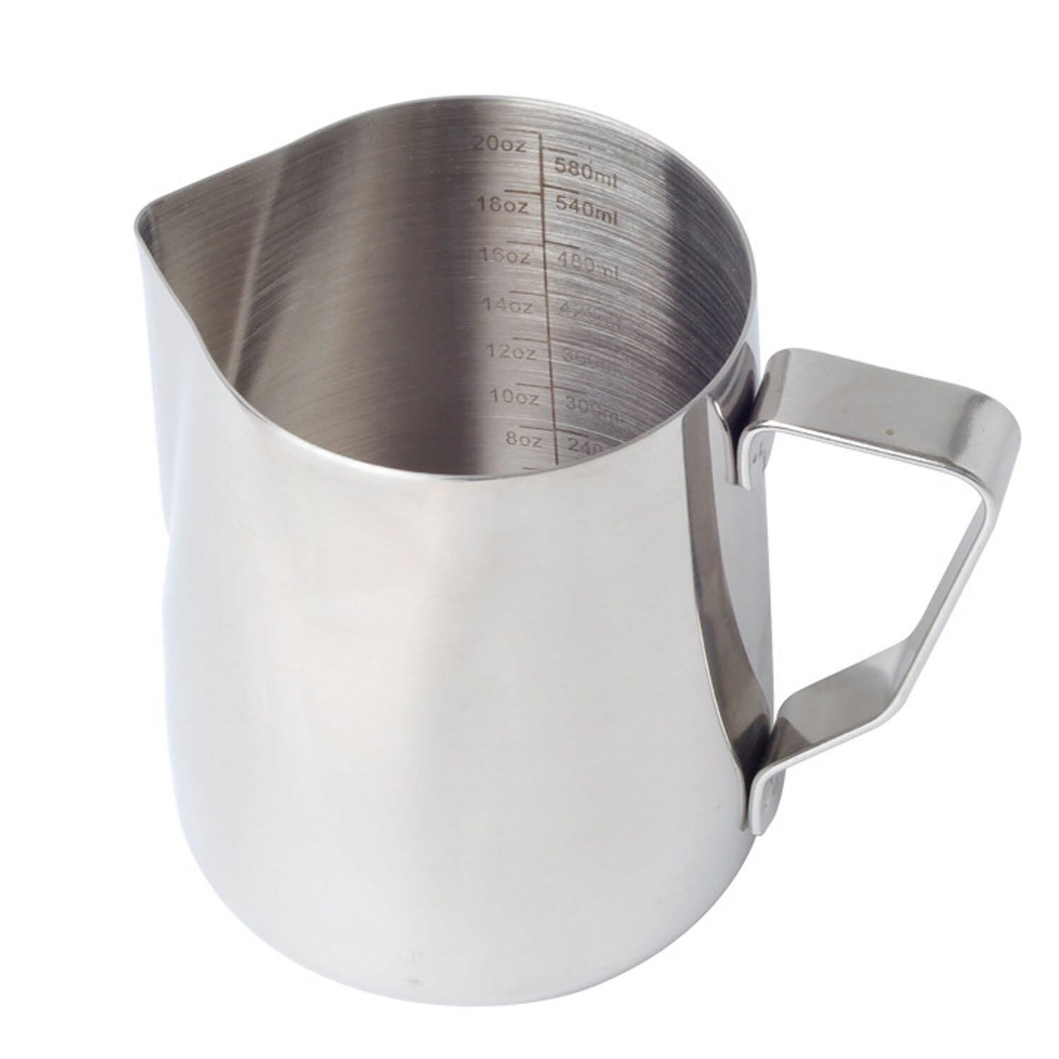 Behogar 600 ml 21 unzen Edelstahl Milch Aufschäumen Krug Krug mit Messung markieren Latte Kunst Kuli für Cappuccino Espresso, der