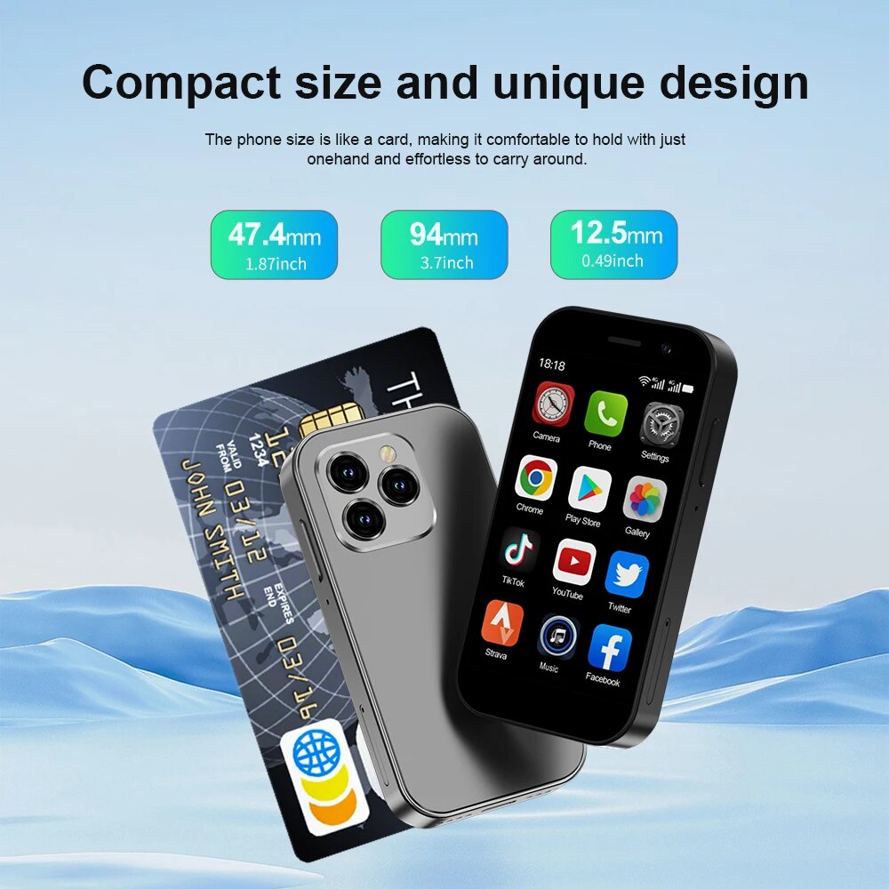 SERVO KING8000 Mini smartphone di rete cellulare 4G Android 10.0 2 GB + 16 GB Display da 3 "Camera da 5 MP Doppia SIM con Play Store WhatsAPP