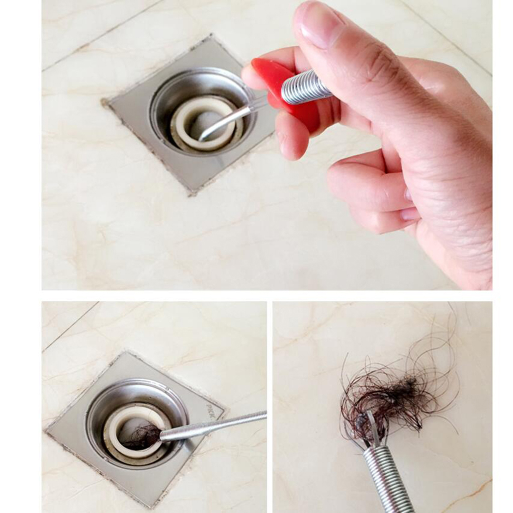 85cm Hair Catchers Long Flexible Pick Up Claw Bathroom Kitchen Spring Grip Reaching Grabber Hand Tool