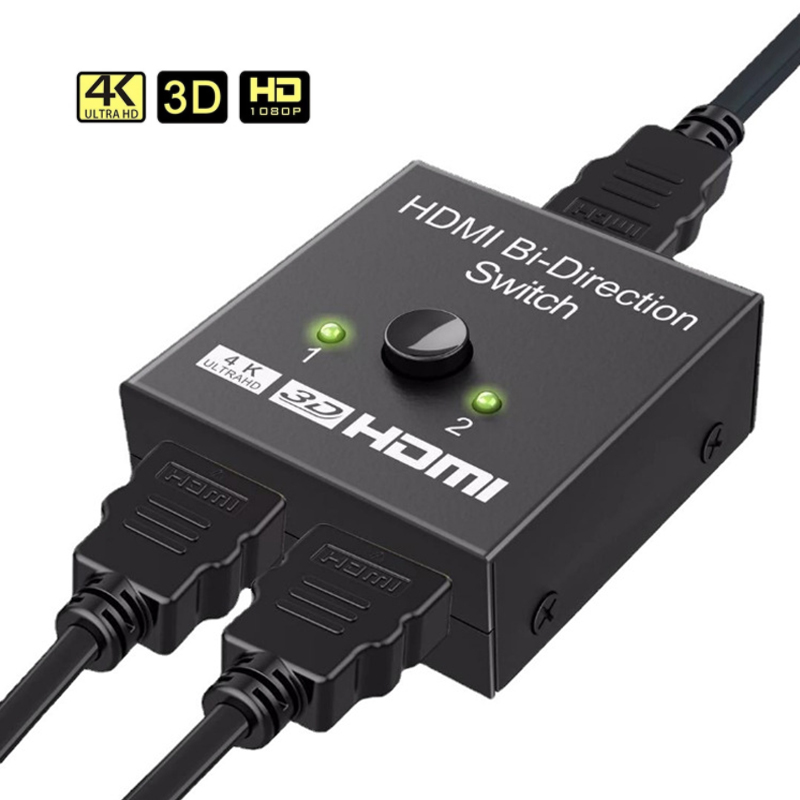 4K HDMI-Compatible Switch 2 Ports Bi-directional 1x2 / 2x1 HDMI-Compatible Switcher Splitter Supports Ultra HD 4K 1080P 3D HDR