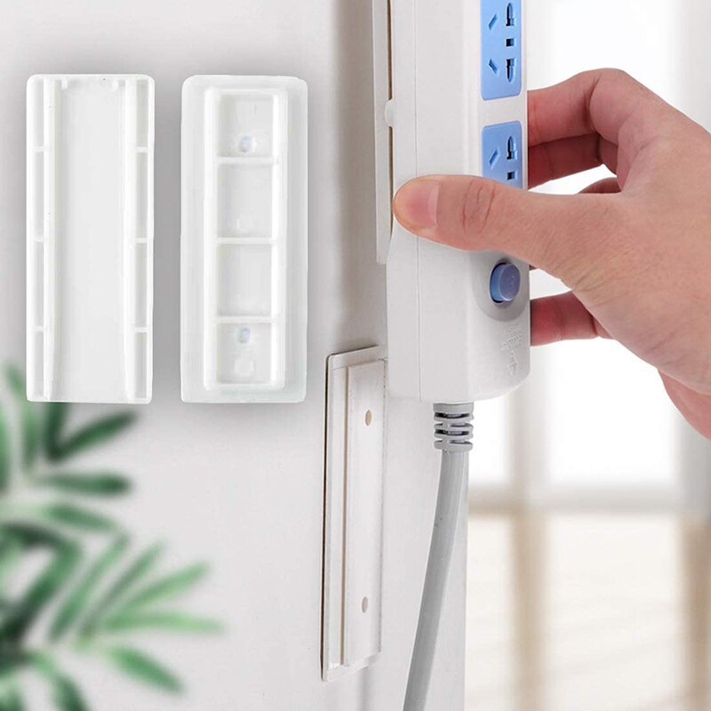 Power Strip Holder, Surge Protector Wall Mount, Self Adhesive Surge Protector Fixator, Punch Free Wall Socket Sticker