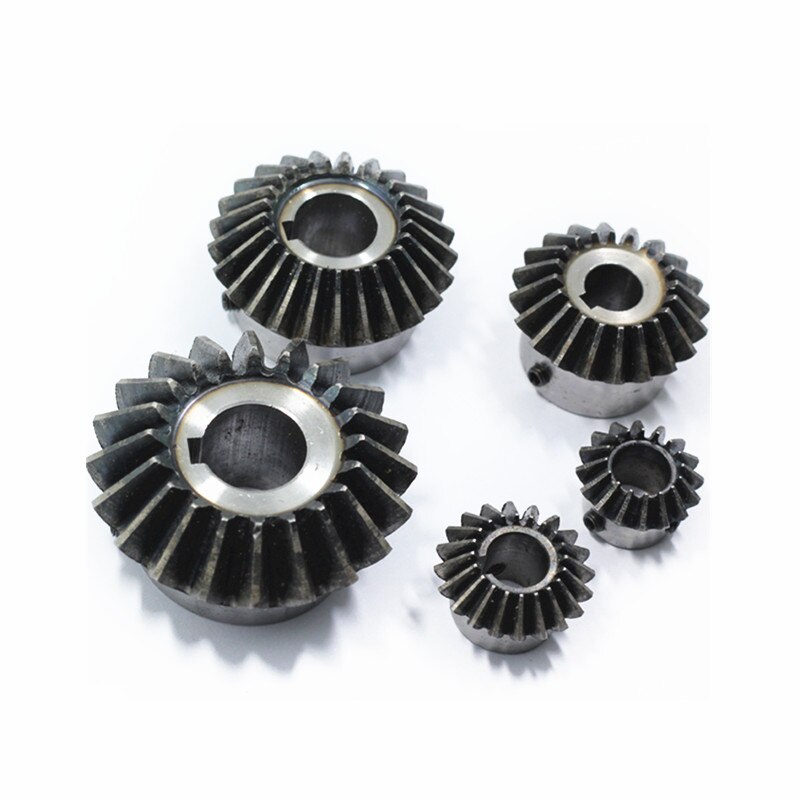 2pcs Bevel Gear 1.5M 12T 16Teeth inner hole 6/8/10/12 mm gear 90 degrees meshing angle Steel Gears Screw Hole M5