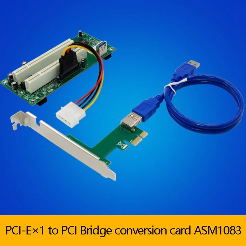 PCI-E X1 To 2XPCI Card Slot Expansion Card PCI Card Slot Conversion Card Split Plug And Play Free Drive For PC
