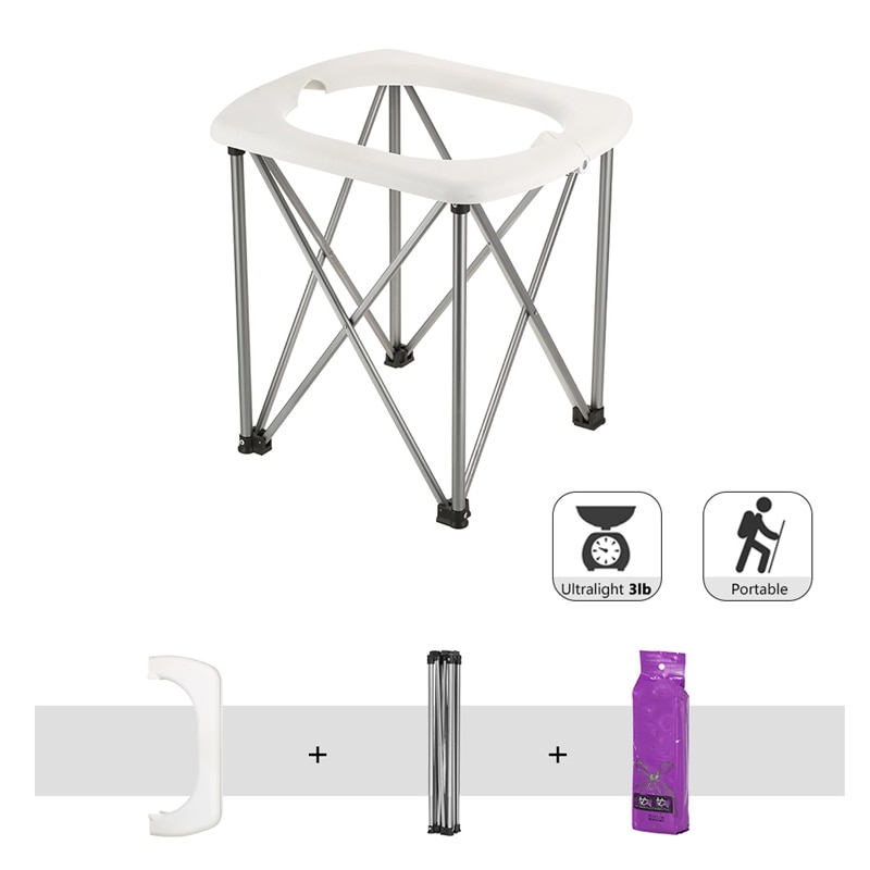 Portable Outdoor Toilet Emergency Mobile Seat Camping Toilet Foldable Seat Chair Toilet For Camping Hiking Travel Car