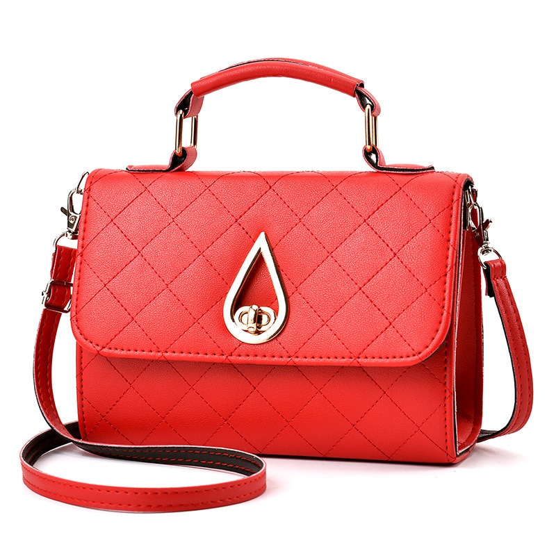 Women's shoulder bag Korean version Messenger red bag water embroidered lattice set clutch female shoulder bag 729: Red 729