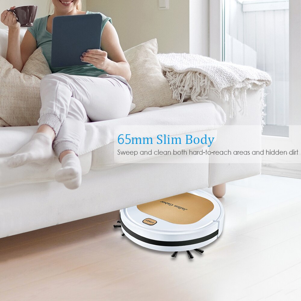 Robot Vacuum Cleaner 3-in-1 Sweeping Vacuuming Robot Automatic Cleaning Anti Sensor Anti-crash Bumper Rechargeable
