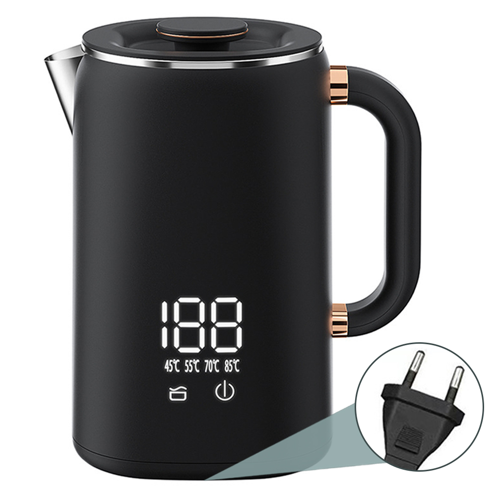 Hervidor de agua eléctrico para té y café, 5 niveles, Control de temperatura, apagado automático, hervidor de agua aislado de doble capa: YELLOW