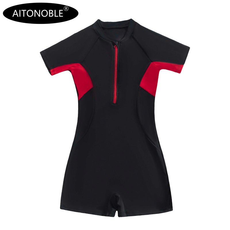 Aitonoble Kids Rash Guard Years 10-15 Girls One Piece Swimwear Teenagers Swimsuit Diving Suit Rashguard for Girls