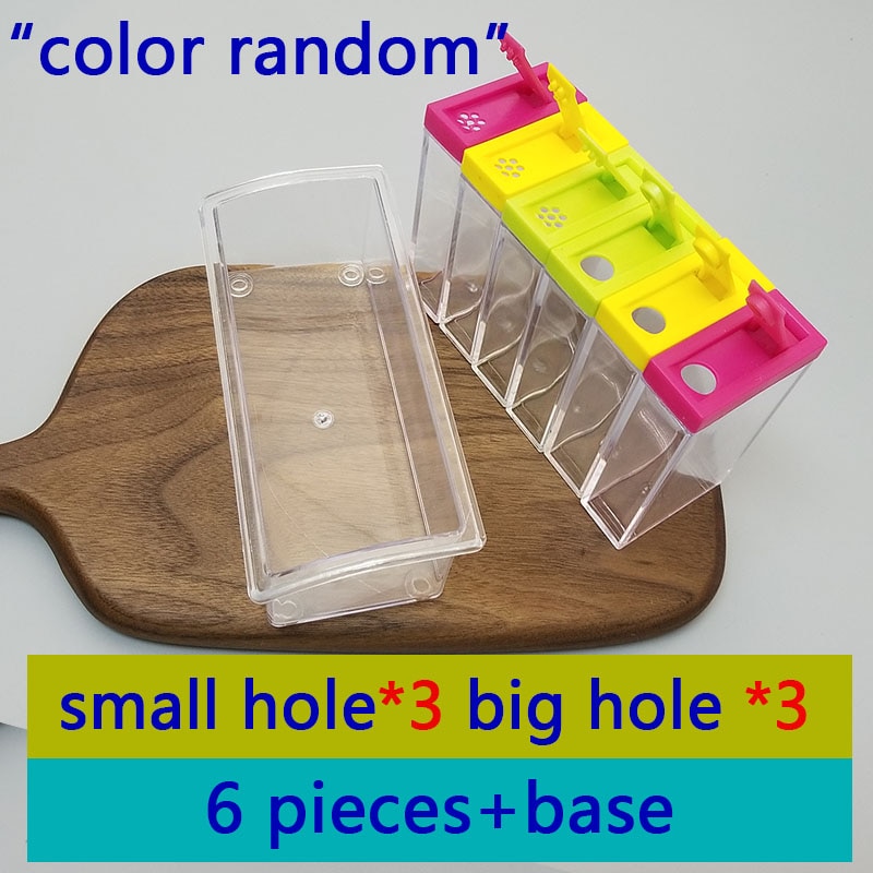 Transparent Spice Jar Set Salt and Pepper Seasoning Bottle Colorful Lid Kitchen Condiment Cruet Storage Container seasoning box