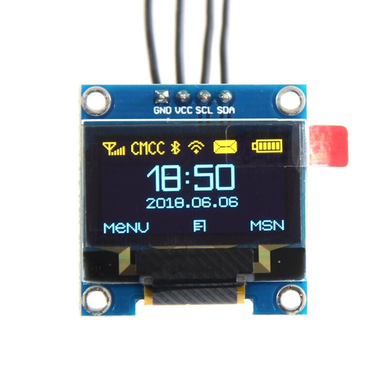 0.96 tommer iic  i2c seriel gnd 128 x 64 oled lcd led display modul ssd 1306 til arduino kit blå skærm