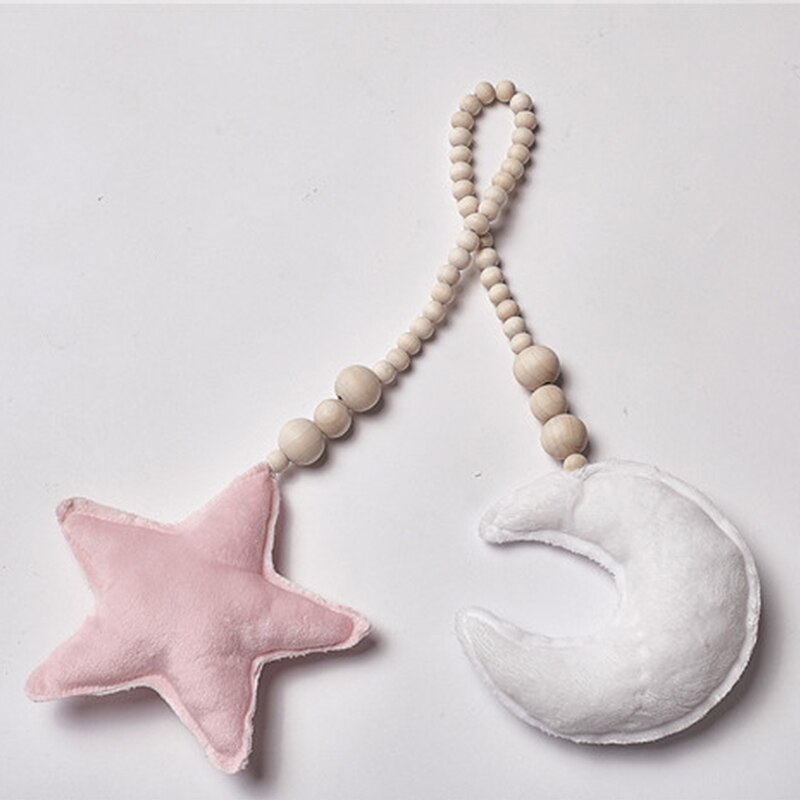 Babykamer Decoratie Kralen Speelgoed Crib Tent Decoratieve Snaren Speelgoed Decor Ornamenten Houten Kralen Moon Star Kids Baby Room Decor: C4
