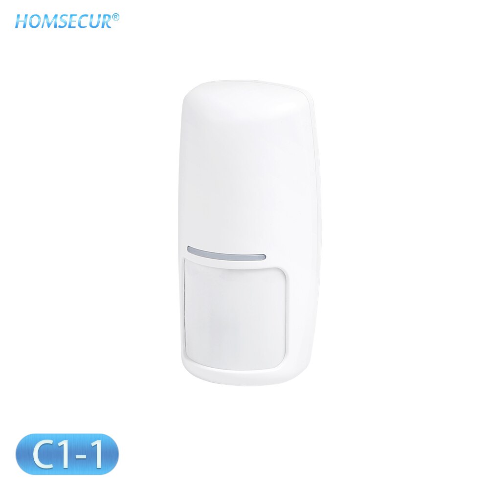 HOMSECUR DIY Wireless&wired 4G/GSM LCD Burglar Intruder Alarm System+IOS/Android APP for Home Security GA01-4G-B/W: PIR Motion Sensor