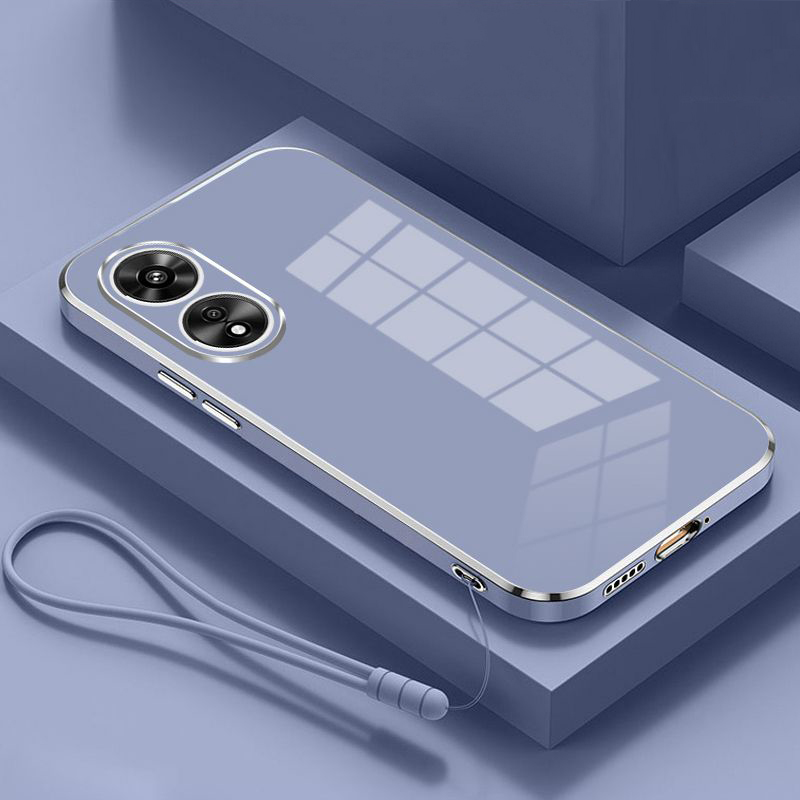 For Oppo Reno 8T Case Luxury Square Plating OPPO Reno8 T 5G Phone Case CPH2505 CPH2481 ShockProof Silicone Back Cover 8T Fundas: ABS / Blue