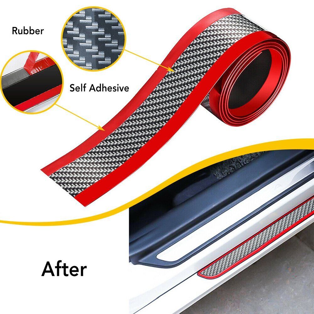 Autosticker Plak Beschermer Strip Diy Auto Beschermende Film Koolstofvezel Auto Dorpel Zijspiegel Anti Kras Tape
