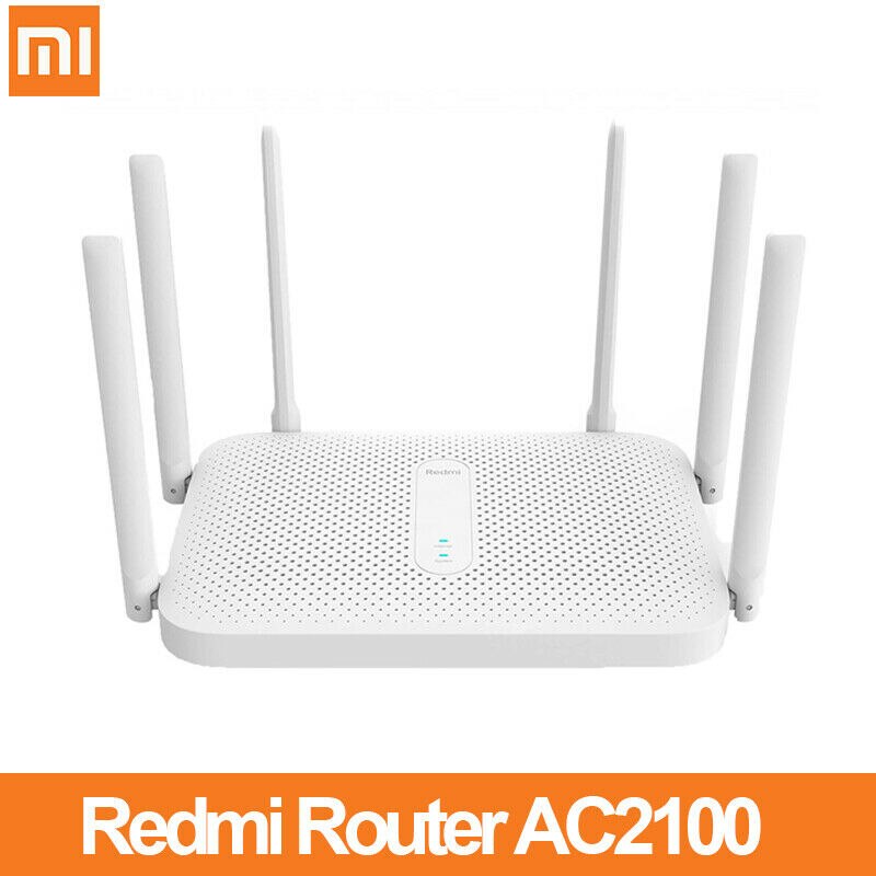 Originele Xiaomi Redmi AC2100 Router 2.4G/5Ghz Dual Frequentie Draadloze Wifi 128M Ram Spel Met 6 high Gain Antennes: Add AU Adapter