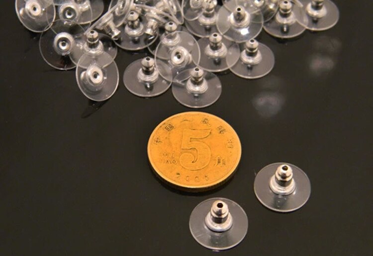 50 Stks/zak Rubber + Metalen Oorbel Rug Stopper Earnuts Stud Oorbel Terug Voor Sieraden Diy Sieraden Maken Accessoires