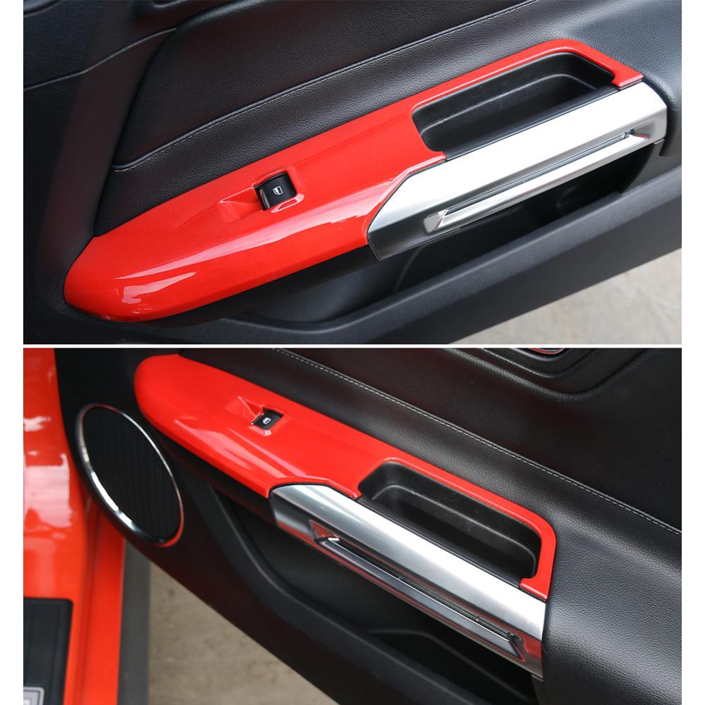 Cadre décoratif pour Ford Mustang + | Porte-accoudoir de porte de voiture bouton de commutation de fenêtre, cadre décoratif pour Ford Mustang +