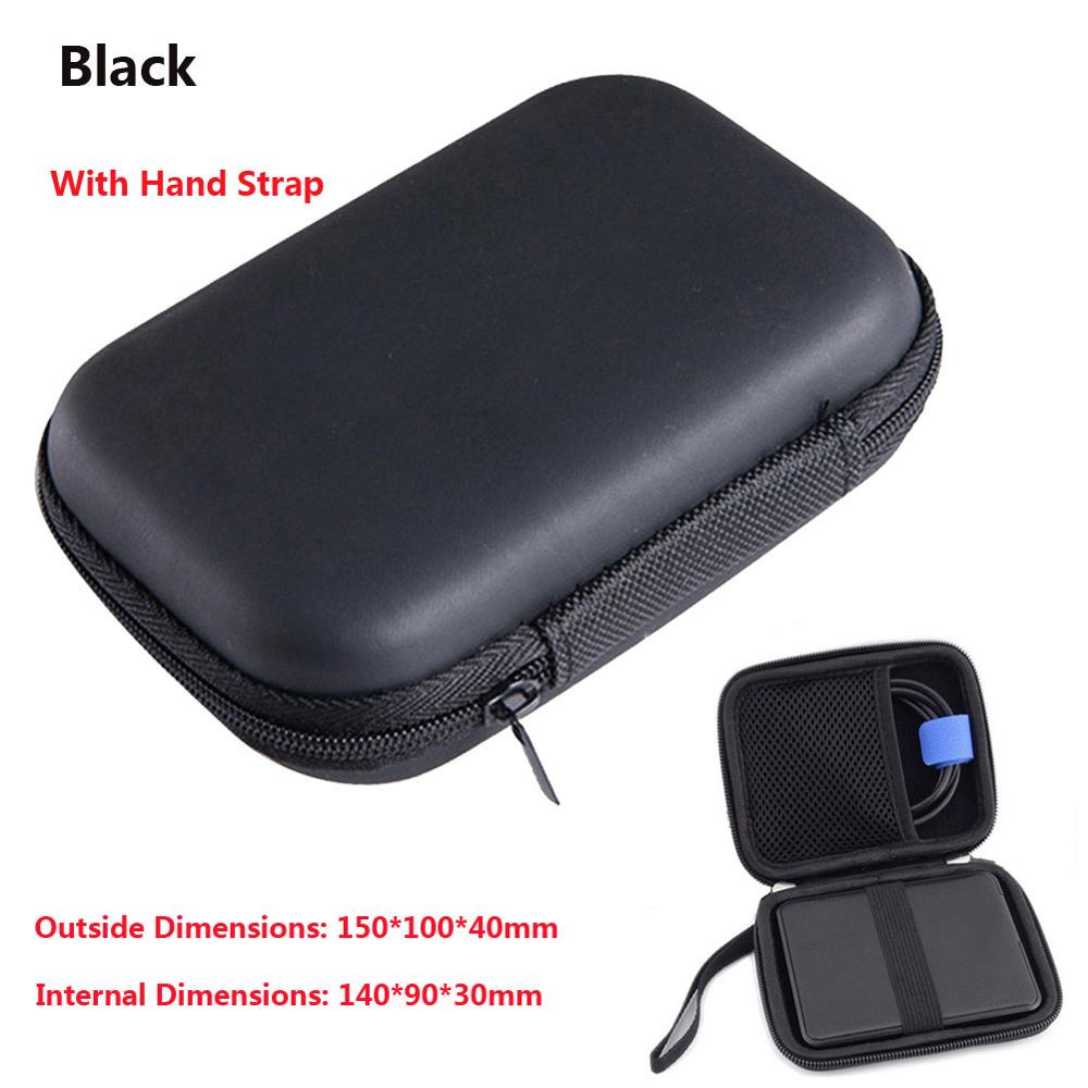 Portable HDD bag TF/SD card Storage Bag for External 2.5" Hard Disk case/Earphone/U Disk/Power Bank case bag USB Cable bag: Black-B