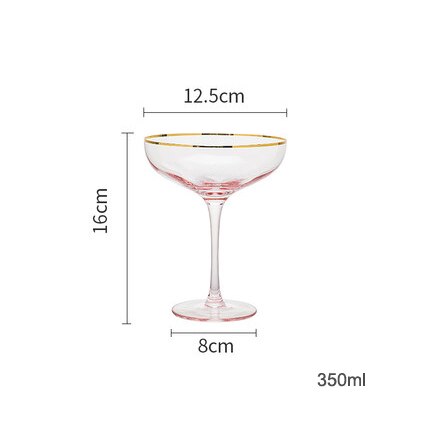 Lead Free Crystal Glass Goblet Pink Wine Glass Beer cup Gilded Champagne Glasses Home Drinkware Romantic Wedding: B