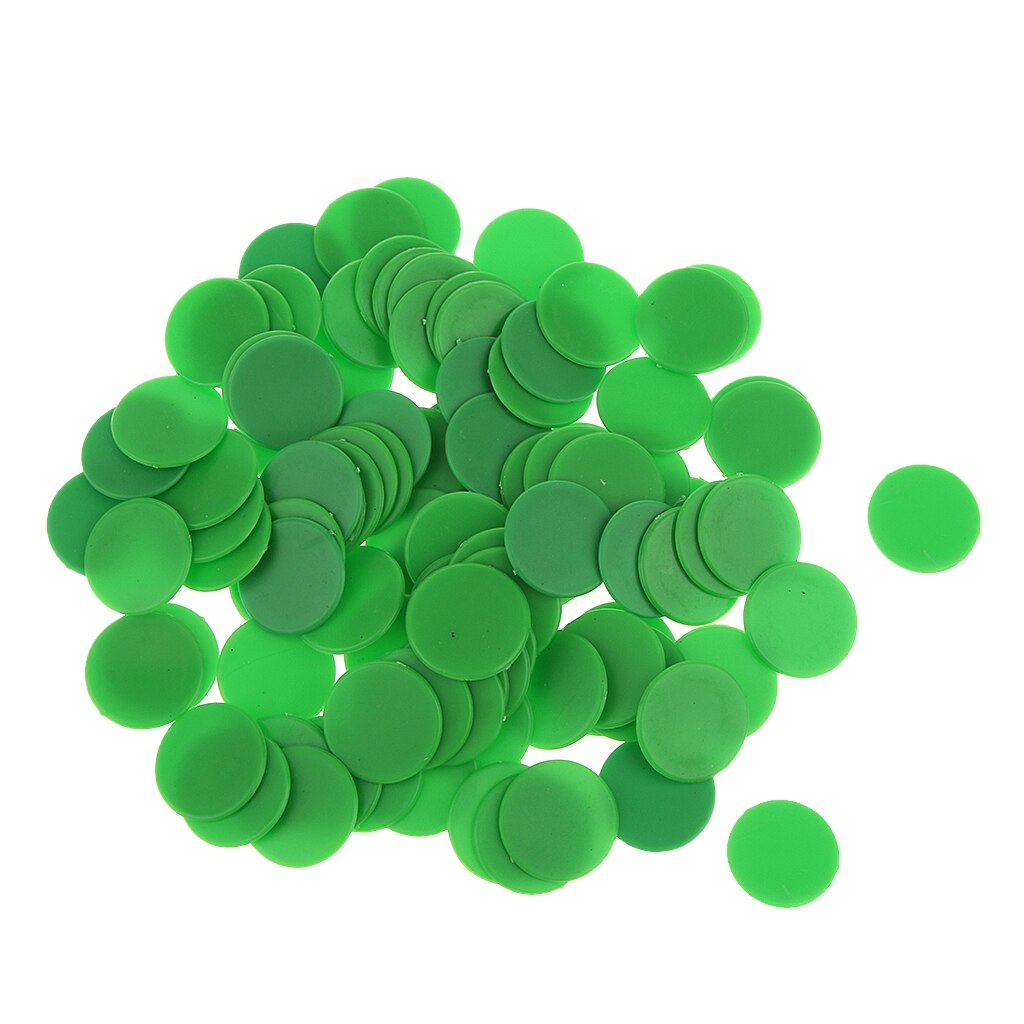 100 Opaque Plastic Board Game Counters Tiddly winks Numeracy Teaching 4 Colors: Green
