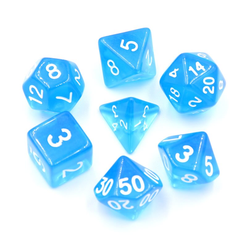 7PCS/SET Polyhedral Digital Dice Mixed D4 D6 D8 D10 D12 D20 DND Dice for RPG Role Playing Board Games: tou-03