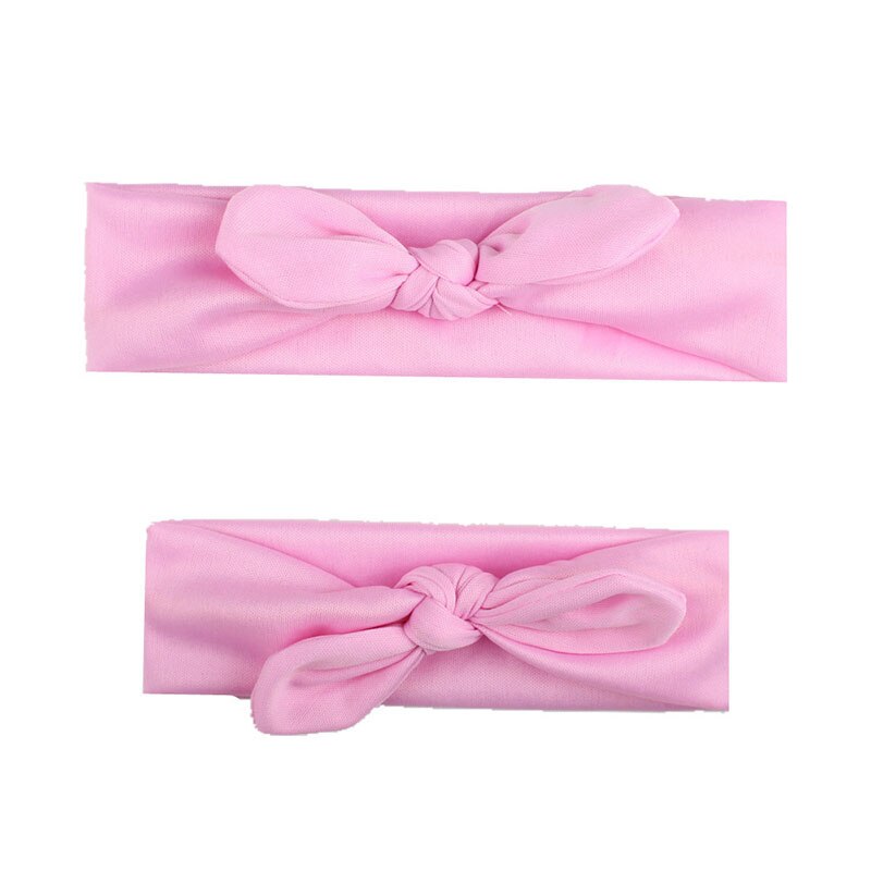 2 pz/set stile europeo puro colore Bowknot turbante vacanza neonato copricapo carino elastico Baby Girl Hairband