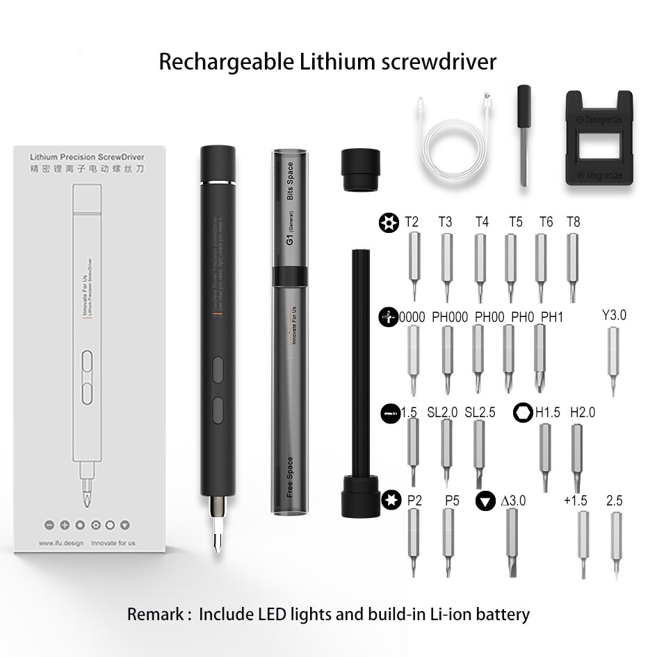 Precisie Schroevendraaier Set Lithium Batterij Schroevendraaier Elektrische Schroevendraaier Bit Set Voor Kleine Apparaten Demontage Reparatie