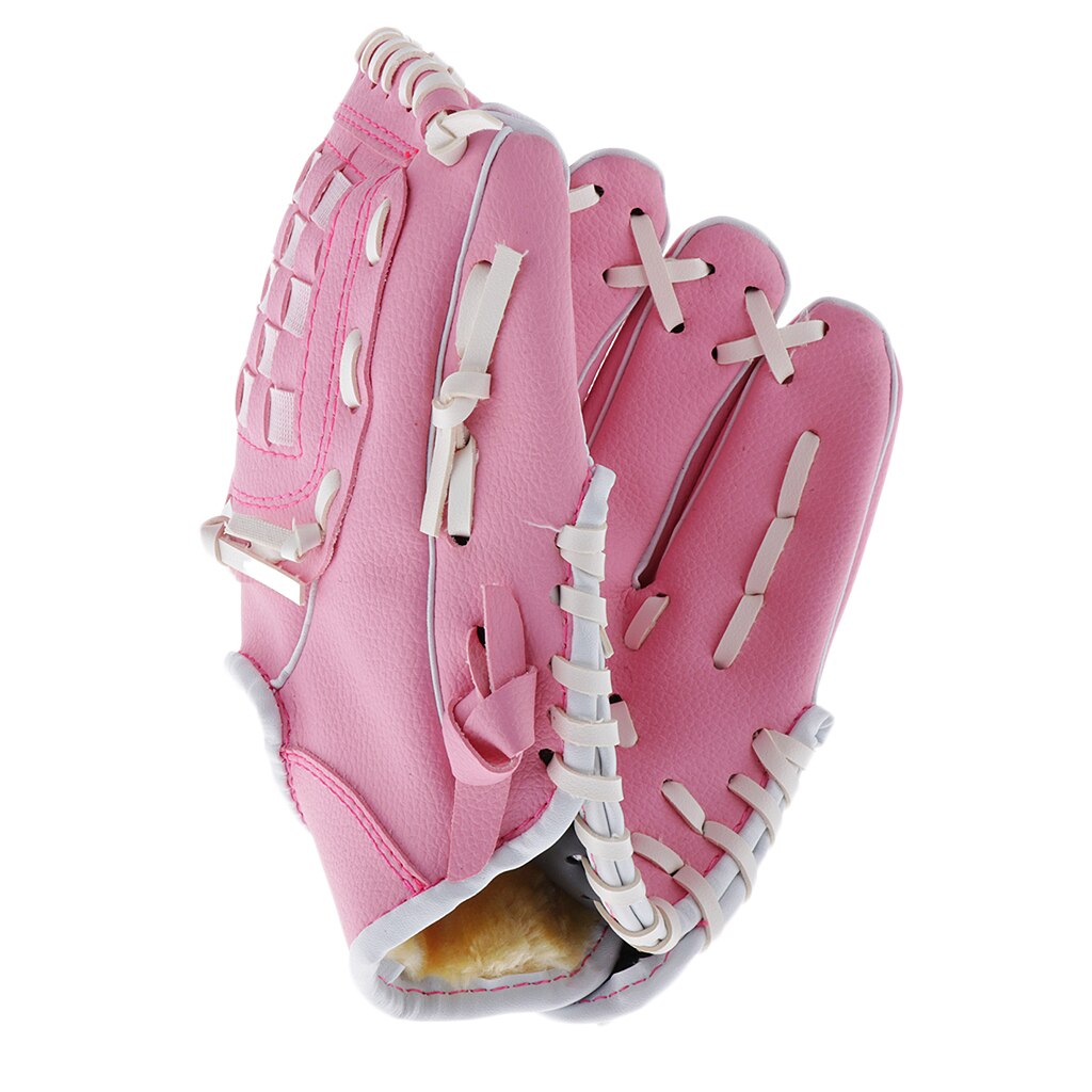 Baseball Glove Softball Gloves – Left Hand Throw – 9.5 inches Youth Size Mitts - Choose Colors: Pink