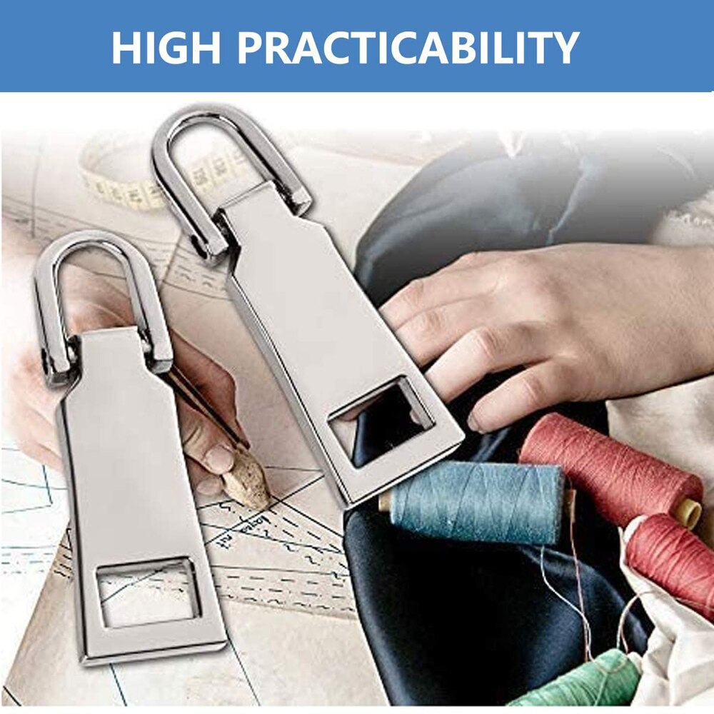 10pcs Zipper Pull Tabs Zip Fixer Replacements for Crafts Zipper Replacement Zipper Repair Kit DIY Detachable Zipper Pull Tab
