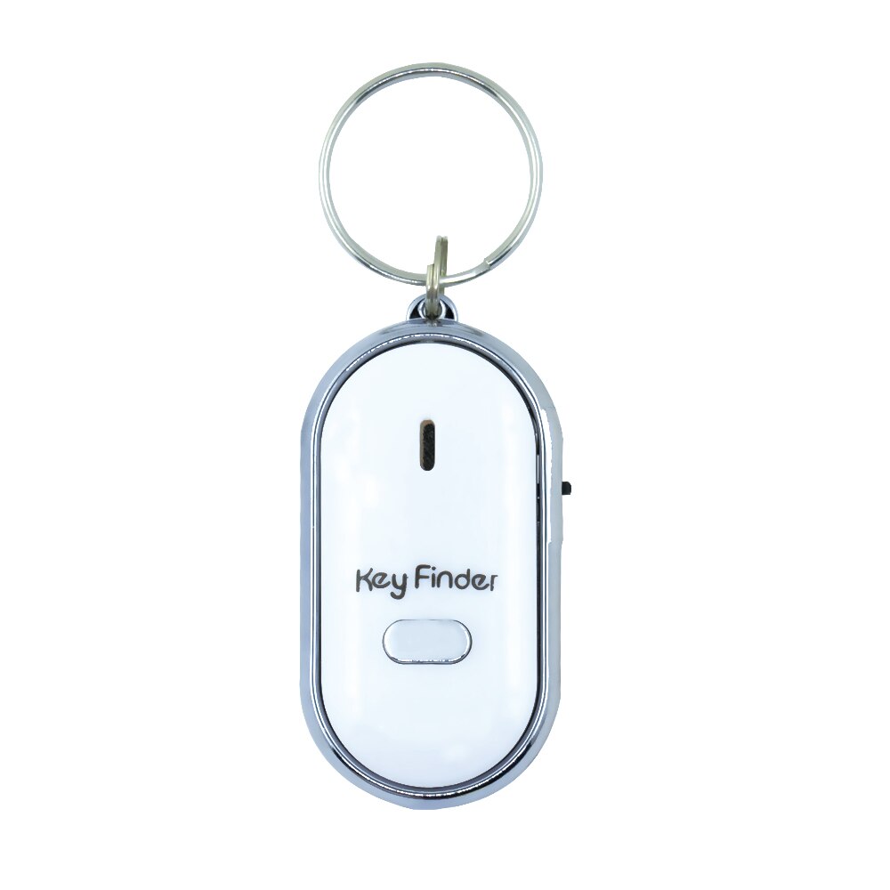 Mini visselpipa nyckel hitta anti förlorad smart blinkande pipande fjärrlokalisering nyckelring spårare larm plånbok husdjur spårare nyckelsökare + led: Vit