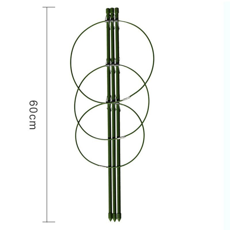 Hållbart klätterranka växtstöd 45cm/60cm plastbelagda järn växtstöd ram trädgård balkong växt blomma spaljé: B