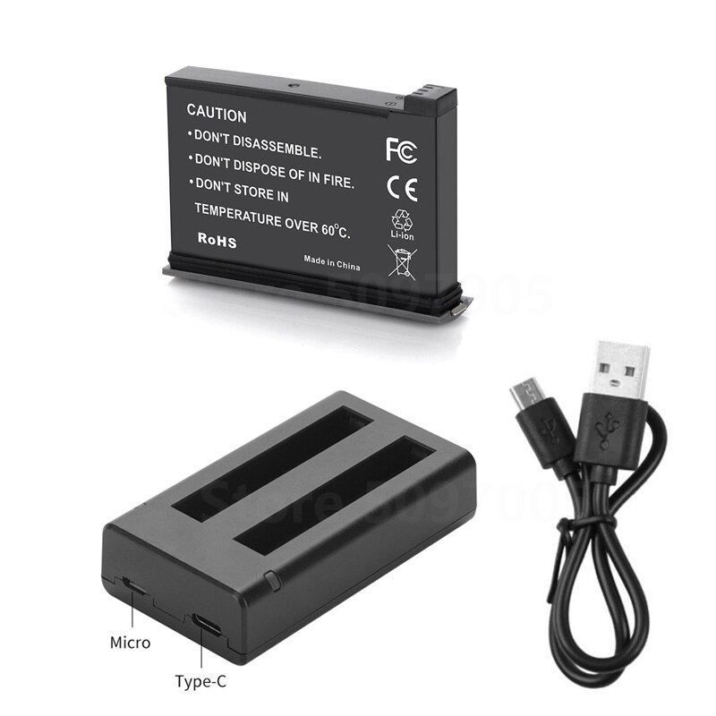 neue 1700mAh Insta360 EINE X2 batterie und Mikro USB batterie ladegerät für Insta 360 eins X 2 Aktion kamera Zubehör: 1 batterie 1 ladegerät