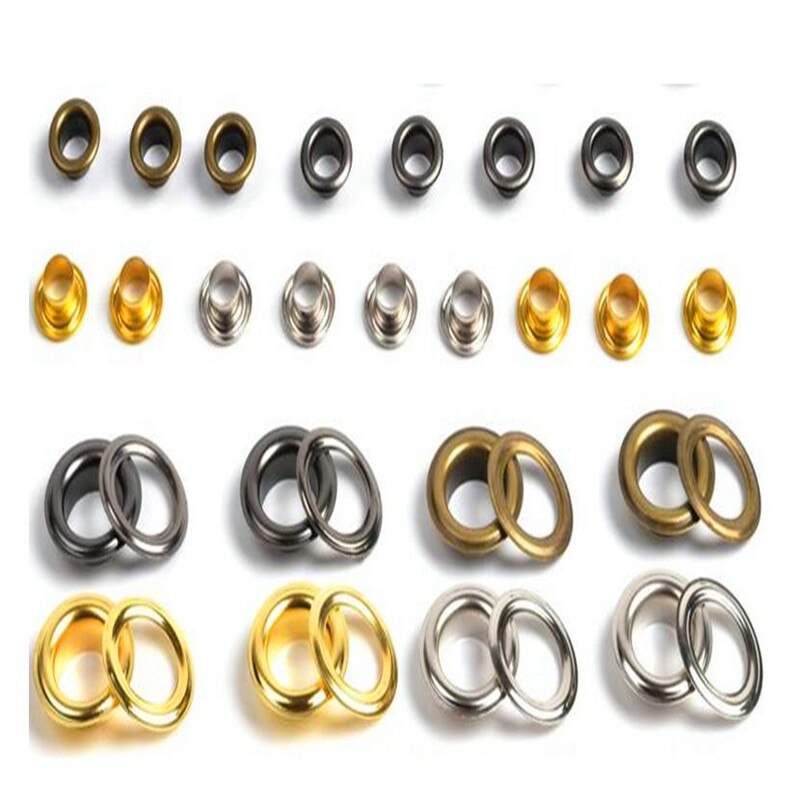 4 5 6 8 10 12 13 17 20 22mm belagte metaløjer til tøjtilbehør  el02