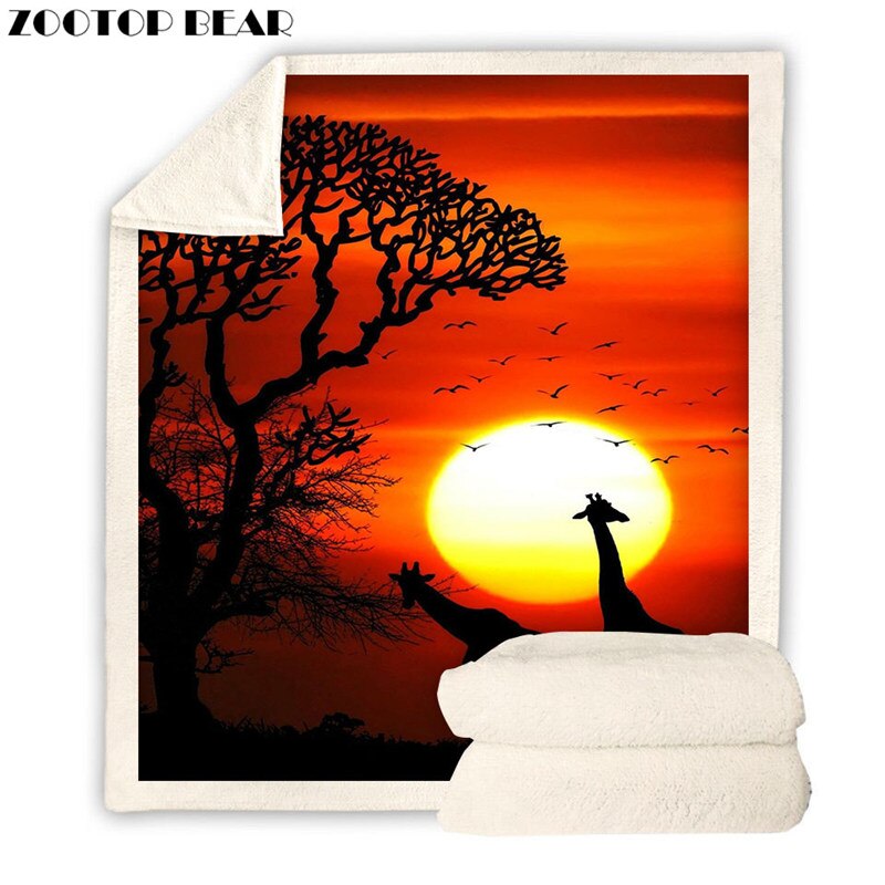 Sherpa Fleece Blanket Boy Horse Plush Blanket Animal Home Travel Adult Bedclothes ZOOTOP BEAR: BZSX4164 / 130x150cm