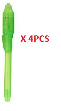 4 teile/los, UV-Licht Stift Unsichtbare Tinte Sicherheit Marker Stift Mit Ultra Violet LED Schwarzlicht: YELLOW