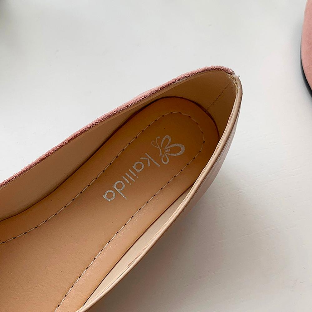 Zapatos de cuero YOUYEDIAN, zapato de bailarina con empalme de Color, zapatos deslizantes para mujer, zapatos planos a la , puntiagudos, Calzado tipo Ballet, buty damskie