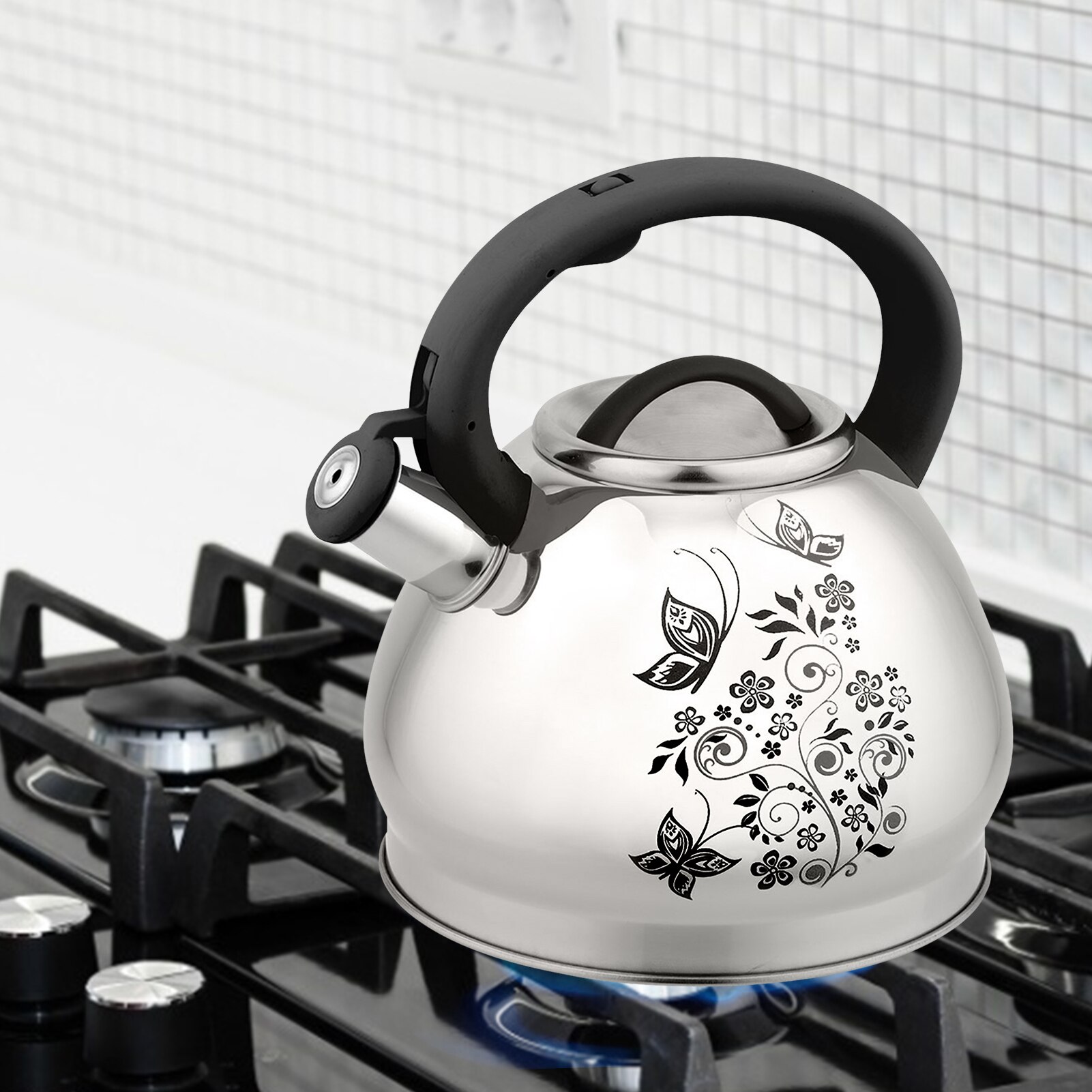 Electric Kettle Stainless Steel Kitchen Smart Whistle Kettle Samovar Tea With Water High Whistling Pot Cooker