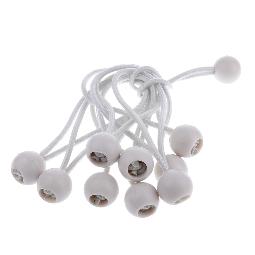 10 stk kulebungeesnorer, presenning, banner- og baldakinfester, kraftige strekkbåndsløyfer for utendørs camping