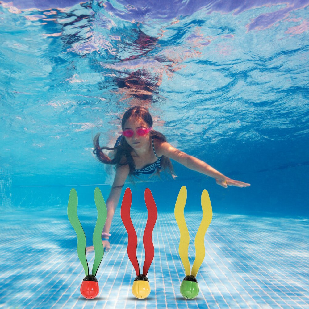 3pcs Set Swimming Swim Pool Child Kid Toy Kids Pool Seaweed Toys Outdoor Sport Dive Diving Grab Stick Sea Plant Accessories