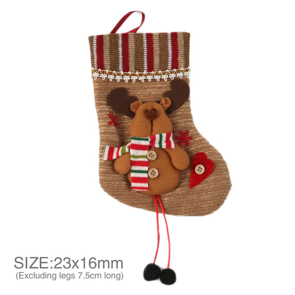 25*13cm 5 stk julesok santa snemand hjorte mønster taske til festival dekoration ,5 yc 7716: 1091282003