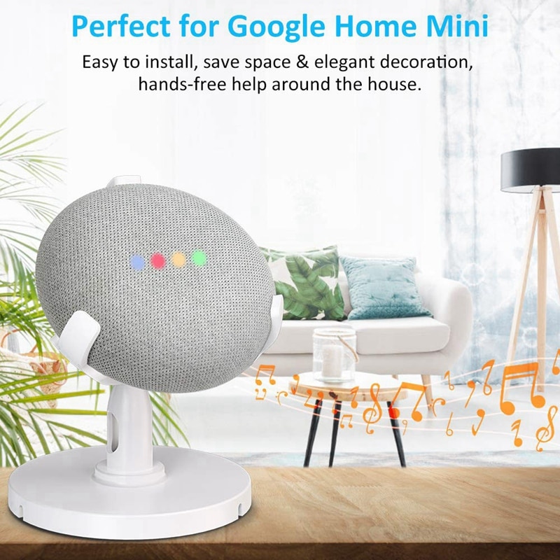 Bordshållare för google home mini röstassistenter , 360 graders roterat bordsstativ - förbättrar ljudsynlighet och appea