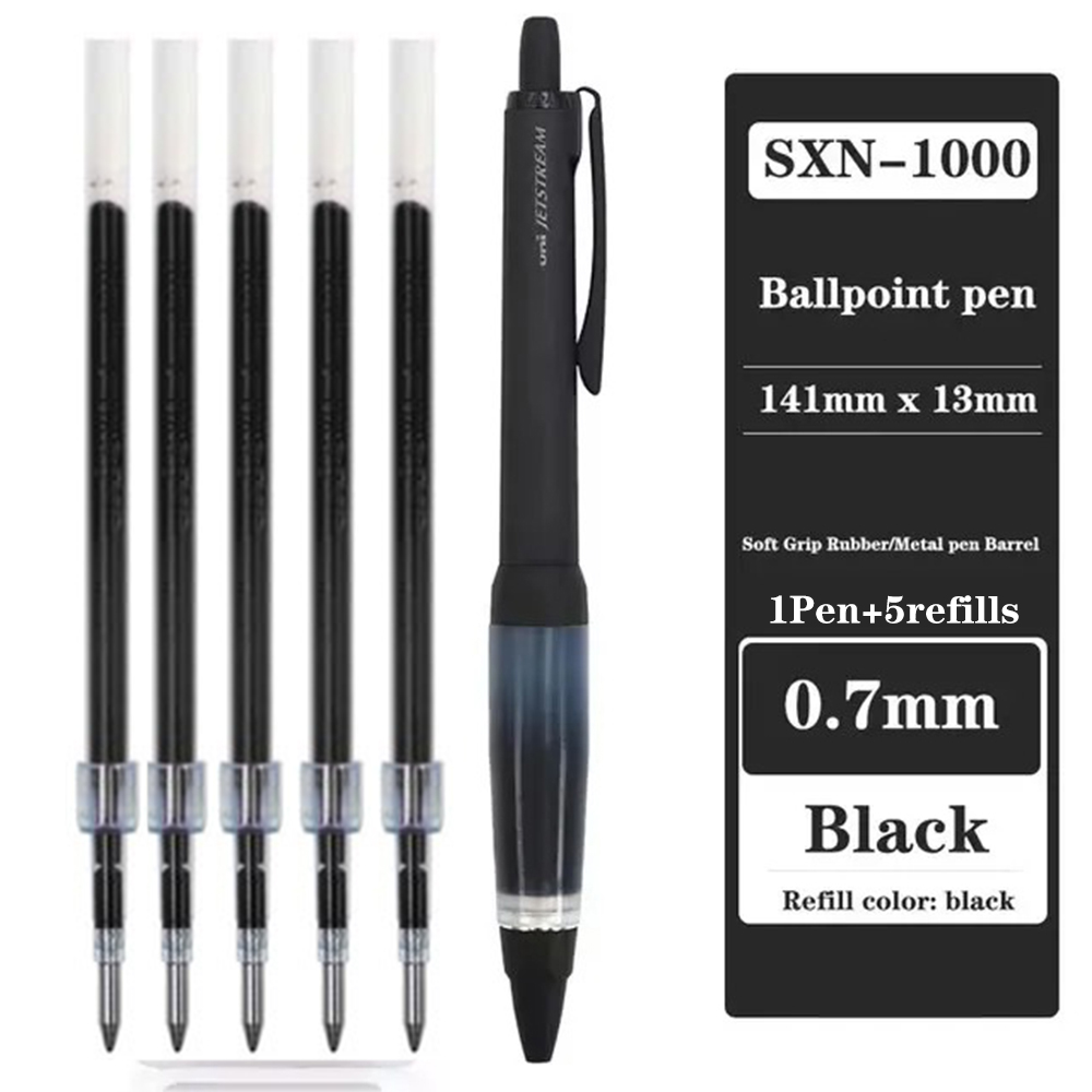Japan Uni Alpha-Gel Jetstream 0,7 mm Kugelschreiber SXN-1000 Weichgummi-Handgriff Schulbriefpapier Metallstift für Höhle Schulanfang: Fleckige