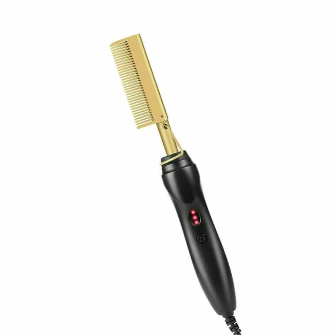 UNTIOR Dry And Wet Straight Hair Curling Copper Comb Bangs Straight Hair Electric Heating Curling Comb Hair Comb: Red / UK