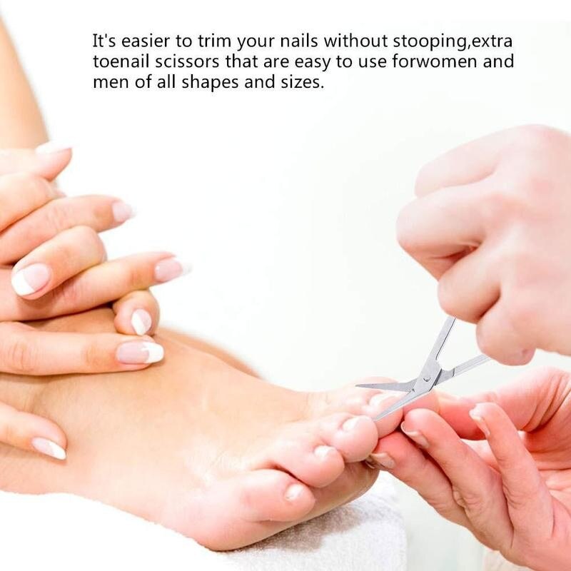 1pc Long Handled Toenail Scissors Long Handled Toe Nail Clippers Angled Cuticle Scissor Nipper Trimmer Cutter Nail Art