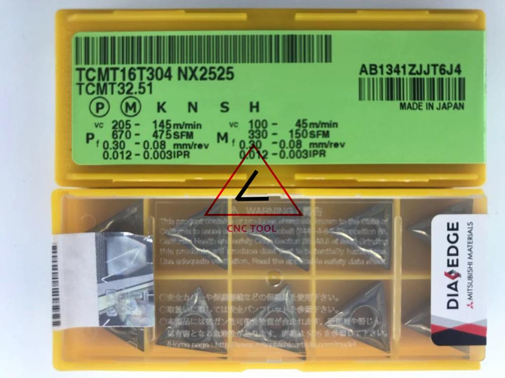 TCMT 16T304 NX2525 10pcs originele Mitsubishi draaien insert DIAEDGE