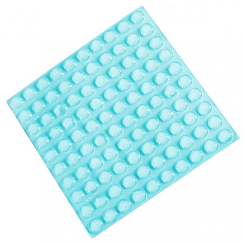 Tampon auto-adhésif, 100 pièces/feuille, toilettes, tiroirs, portes, armoires, Anti-collision, caoutchouc, antidérapant, pieds en Silicone: 03 Blue