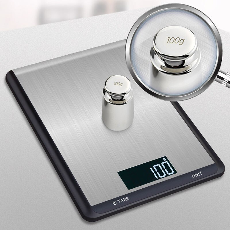 Digital Kitchen Food Scale 22lbs/10kg Precision Food Scale LCD Display Tempered Glass Surface Touch Screen