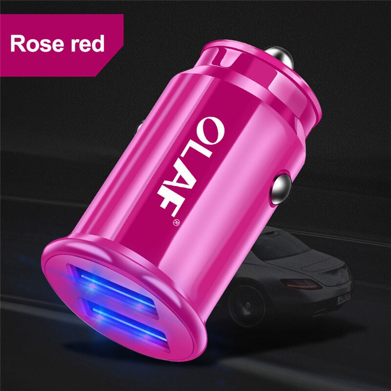 Caricabatteria Da auto doppio USB di Ricarica veloce per Samsung S8 S9 S10 iPhone XS Max Xiaomi Huawei mini Del Telefono mobile dell'automobile adattatore del caricatore in auto: rosa rosso