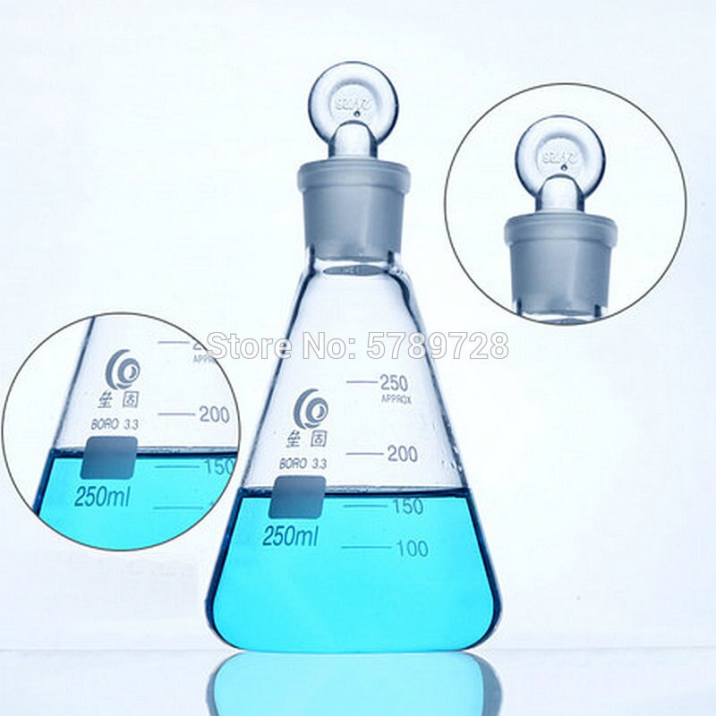 1pcs Capacity 50/100/150/250/500/1000ml Lab High Borosilicate Glass Conical Flask with 19 #24 #29# Frosted Ring Stopper