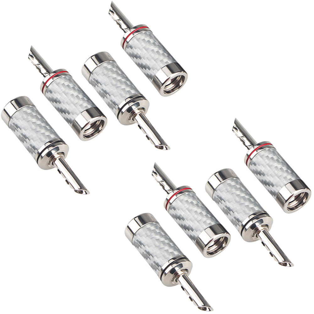 8 Uds Hifi BFA conector banana chapado en oro/rodio cable de altavoz de audio de fibra de carbono conector banana: Verde